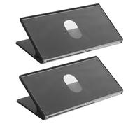 jojofuny 2 Pièces Lot de 2 Porte-noms Triangulaires pour Bureau en Plastique Noir 10 X 20 Cm, Double Face, Marque-place Réutilisable pour Salle de Réunion, Conférence et Événements