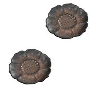 jojofuny 2 pièces Lotus Shaped Ceramic Tea Cup Tray Retro Elegant Drinking Tea Coaster for Household and