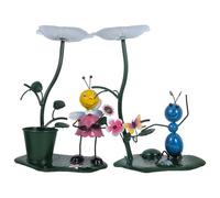 jojofuny 2 Pièces Mangeoire à Oiseaux Décorative Métal Coloré Ensemble de Mini Statues pour Jardin Balcon et Cour Ornement Extérieur Polyvalent pour Attirer Les Oiseaux et Embellir Pelouse