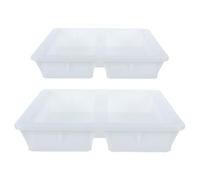 jojofuny 2 Pièces Moules à Béton Carrés en Plastique Blanc pour Construction et Cour Couronnés D'angles Nets avec Système D'assemblage Rapide