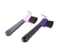 jojofuny 2 pièces Outil de Toilettage Chevaux Brosse et Cure Pied Ergonomique pour Nettoyage Sabots Couleur Aléatoire Couleur Aléatoire