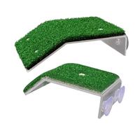 jojofuny 2 pièces Plateforme Tortue Basking PP Plastique Simulée Pelouse Taille L et Petite Rampe Escalade pour Reptiles et Bains de Soleil Aquatiques Accessoire de Repos et Décoration