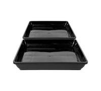 jojofuny 2 Pièces Soucoupe Rectangulaire pour Jardinières en PP Noir Épaissi, Plateau Étanche pour Plantes D'intérieur, Accessoires pour Pots de Fleurs Adaptés Jardinage Intérieur