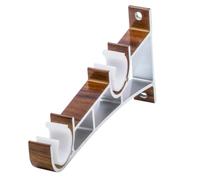 jojofuny 2 Pièces Support de Tringle à Rideaux Double et Parties Externes Rotatives en Alliage D'aluminium Plaque de Montage Métallique pour Fixation Polyvalente