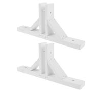 jojofuny 2 Pièces Support Fixe de Clôture en Bois Blanc pour Jardin et Terrasse, Base Solide pour Palissade Extérieure, Accessoire Solide pour Barrière de Jardin et Petit Enclos