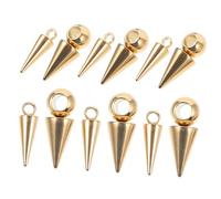 jojofuny 20 Pièces Pendentif En Acier Inoxydable or Bijoux Bricolage Clé Charme Collier Pendentifs Pendentif En Cône Mini Breloques Alliage