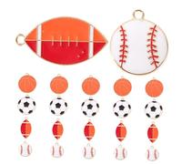 jojofuny 20 pièces Pendentifs Forme de Ballon Sportif Alliage pour Création de Bijoux DIY Charms Rugby Basket Football et Baseball pour Bracelets et Colliers