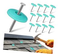 jojofuny 200 Pièces Clous à Capuchon Rond en Plastique Vert 35mm pour Fixation de Panneaux Isolants en Mousse et Pare-vapeur, Adapté aux Applications de Fixation de Toiture Verrouillage