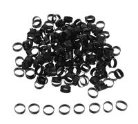 jojofuny 200 Pièces Colliers de Serrage en Silicone Élastique pour Câbles, Attaches Portables Universelles en Silicone Noir, pour Bureau et Voyage