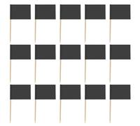 jojofuny 200Pcs Drapeaux de Cure- Dents Vides Marqueurs de Fromage à Cupcake Noir