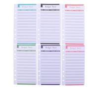 jojofuny 20Pcs Budget Feuilles 6 Trous A6 Liant Expense Tracker Tracker Feuilles Budget Carte Feuilles pour La Budgétisation Enveloppes Enveloppe de Trésorerie Planificateur