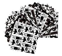 jojofuny 24 Feuilles Papier Créatif pour Scrapbooking Halloween Noir DIY en Papier Rétro pour Décoration de Fond, pour Albums Photo et Journaux Intimes