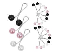 jojofuny 24 Pièces Clip de fixe bijou de tete accessoires de pinces pour hijab broches châle hijab broches de foulard de boule clips hijab écharpe épingles de sûreté perle artificielle