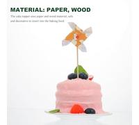 jojofuny 24 pièces Décorations Gâteau Petits Moulins à Vent Tournants Ornements Festifs pour Cupcakes et Anniversaires