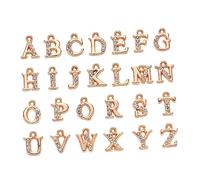 jojofuny 26 pièces Pendentifs Lettres Décoratives Alliage avec Strass Pendentifs Alphabet Anglais Délicats pour Bijoux DIY Accessoires Charmants pour Cadeaux et Créations Personnalisées