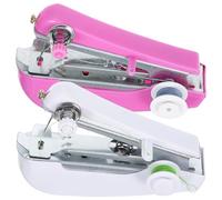 jojofuny 2ensembles Mini Machine à Coudre Manuelle Portative Coudre Main pour Débutants Voyage et Petits Projet Couleur Aléatoire