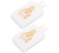 jojofuny 2pièces Bouteilles Eau Bénite Catholiques Blanc Laiteux Flacons Rechargeables avec Croix Dorée pour Rites Religieux Pâques et Baptême