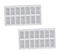 jojofuny 2pièces Moulages Silicone pour Dominos Accessoires De Jeu DIY Moulages Résine pour Artisanat De pour Personnalisées