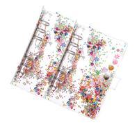 jojofuny 2pièces Protège Carnet de Liaison Paillettes Scintillantes Couverture Plastique Réutilisable et Protège Cahier Léger et Compact pour Bureau et École Lot