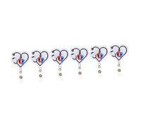 jojofuny 3 Ensembles Porte Badge Rétractable Forme De Cœur De Design Rotatif Et Élastique Pour Infirmiers Et Pratique Pour Accéder Aux Cartes Identité Et Clés 2 Pièces * 3