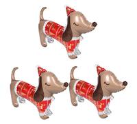 jojofuny 3 Pièces Ballons De Décoration De Noël Joyeux Noel Ballon Ballons à Thème De Chiot Chien Film D'aluminium