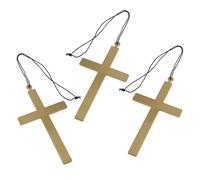 jojofuny 3 Pièces Collier Croix Homme Or Plastique, Style Solennel