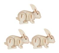 jojofuny 3 Pièces Puzzle pour Garçon Fille et Adultes Modèle Lapin à Assembler et Peindre Kit DIY Créatif pour Développement des Compétences et Jeu Éducatif