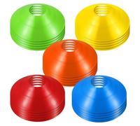jojofuny 30 Pièces Cônes D’agilité de Football en PE avec Paquet Filet | Organisation Simple, Transport Facile, pour Entraînement D’agilité et Exercices Sportifs, Couleurs Variées