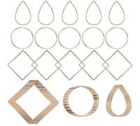 jojofuny 30pcs Boucles D'oreilles Créoles en Cuivre Robustes et Solide pour Fabrication de Bijoux, Formes Géométriques Modernes, pour Soirées et Usage Quotidien