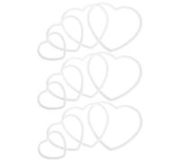 jojofuny 36 Anneaux Attrape-Rêves en Plastique Blanc Forme Cœur Kit DIY 4 Tailles 36 Pièces pour Macramé Décoration Murale Bohème et Couronne de Fleur Mariage