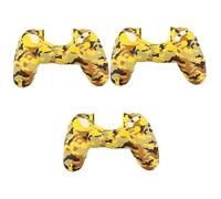 jojofuny 3pièces Étui De Silicone Camouflage Jaune Pour Manette Housse Antidérapante Et Lavable Accès Complet Aux Ports Et Boutons Instantanée Rayures Et Salissures