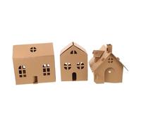 jojofuny 3pièces Kit De Maisons Carton à Monter Maison De Poupée Miniature Pour Garçon Fille Kit De Bricolage à Colorier Pour Loisirs Créatifs