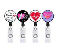jojofuny 4 Ensembles Porte Badge Rétractable Pour Infirmières Et Médecins Accessoire Pratique Avec Clip Pour Cartes Identité Et Badges Pour Écoles Et Activités Avec Noms 4 Pièces * 4
