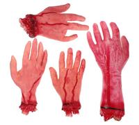 jojofuny 4 Pièces Accessoire Décoration Horreur Main Cassée d'halloween en Silicone Léger pour Scène Secrète et Bar Ambiance Effrayante