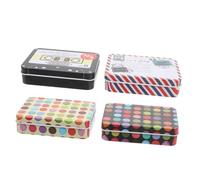 jojofuny 4 pièces Boîtes Métalliques Rectangulaires Vintage Boîtes Étain Portables Rangement Créatif pour Cartes Bijoux Bonbons Coffrets Compacts pour Maison et Voyage