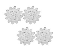 jojofuny 4 pièces Charm Set Alliage de Zinc pour Décoration DIY de Tasse à Thé Lotus Incrusté Argenté Accessoires Personnalisables pour Bricolage Vaisselle et Service de Thé