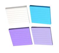 jojofuny 4 Pièces Lot de Bloc Notes Autocollants Rayés Papier Kraft Mémo Adhésif Réutilisable Couleurs Foncées et Blanc pour Bureau École et Maison
