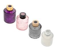 jojofuny 4 pièces Lot de Flacons Diffuseurs Parfum Verre Embossé Contenant Aromathérapie pour Décoration Maison Chambre Mariage et Spa Couleur Aléatoire Couleur Aléatoire