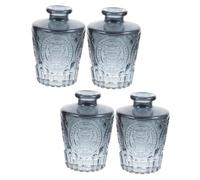 jojofuny 4 pièces Lot de Flacons Diffuseurs Verre Recharges Bouteilles Aromathérapie pour Parfum Intérieur et Purification Air Design Élégant Gris
