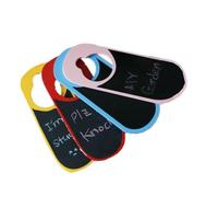 jojofuny 4 Pièces Lot de Mini Tableaux Suspendus Bois Rétro Double Face Panneaux à Messages pour Décoration de Porte Bleu Rose Rouge et Jaune