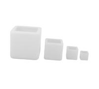 jojofuny 4 Pièces Moules Silicone Carrés pour Résine Moules Cubes Transparents sans Ponçage pour Décoration DIY Compatibles Cire Bougie Fleurs Séchées Fait Main Démoulage Facile