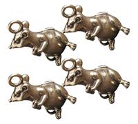 jojofuny 4 Pièces Pendentif Rat Décoratif Laiton Lot de Porte-clés Léger pour Clés de Voiture Maison et Sacs Statue Rat Stylisée et Pratique