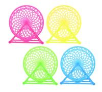 jojofuny 4 pièces Roue Silencieuse pour Petits Animaux avec Support de Course pour Hamster Écureuil Chinchilla et Cochon Exercice Physique sans Bruit