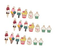 jojofuny 40 Pièces Breloques Émail Charms Desserts pour Diy Accessoires de Fabrication de Bijoux Alliage pour Manuelles