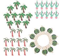 jojofuny 40 pièces Lot de Pendentifs Émaillés Style Hawaïen Alliage Breloques Palmier et Cactus pour Création Bijoux DIY Accessoires Collier Bracelet Polyvalents