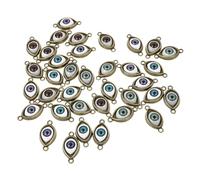 jojofuny 40 Pièces pendentif en alliage vintage charme mauvais œil double face breloques pour colliers émail artisanat pendentifs breloques bricolage charme de fabrication de bijoux