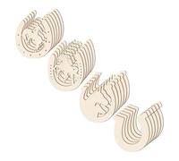 jojofuny 48 pièces Pendentifs Bois Multifonctionnels Formes Fers à Cheval Non Finis Décorations DIY Fête Anniversaire Artisanat Bois Naturel