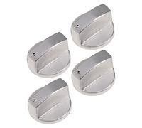jojofuny 4pièces Boutons De Commande De Résistant Chaleur Pour Cuisinière à Gaz Design Ergonomique Compact Et Lot De Argentées Compatibles Avec Plaque Cuisson Mixte Gaz Induction