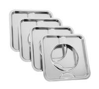 jojofuny 4pièces Plateau De Pour Réchaud à Acier Inoxydable Les Éclaboussures Huile Nourriture Pour Cuisinière à Nettoyage Facile Et Entretien Pratique