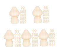 jojofuny 5 Ensembles Ornement De Champignon En Bois Décor Scène Petit Artisanat Chalet Sculptures De Champignons Champignon En Bois Inachevé Mini Ornements De Champignons Kaki 15 Pièces * 5